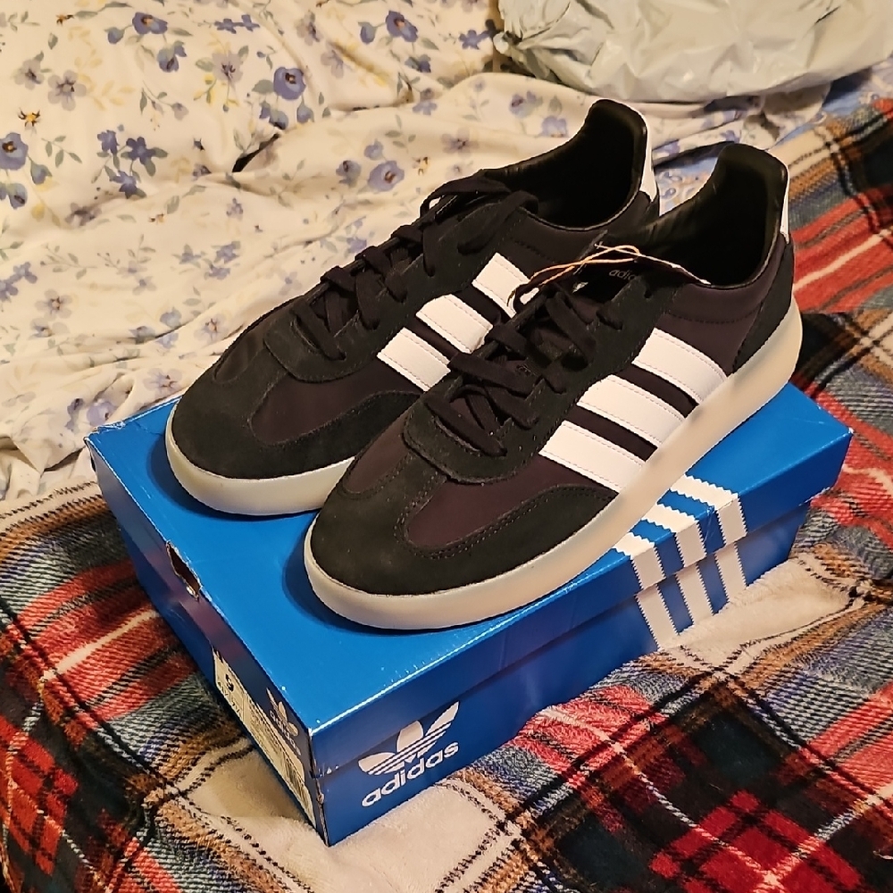 Adidas Barreda Men's Black Sneakers with White Stripes